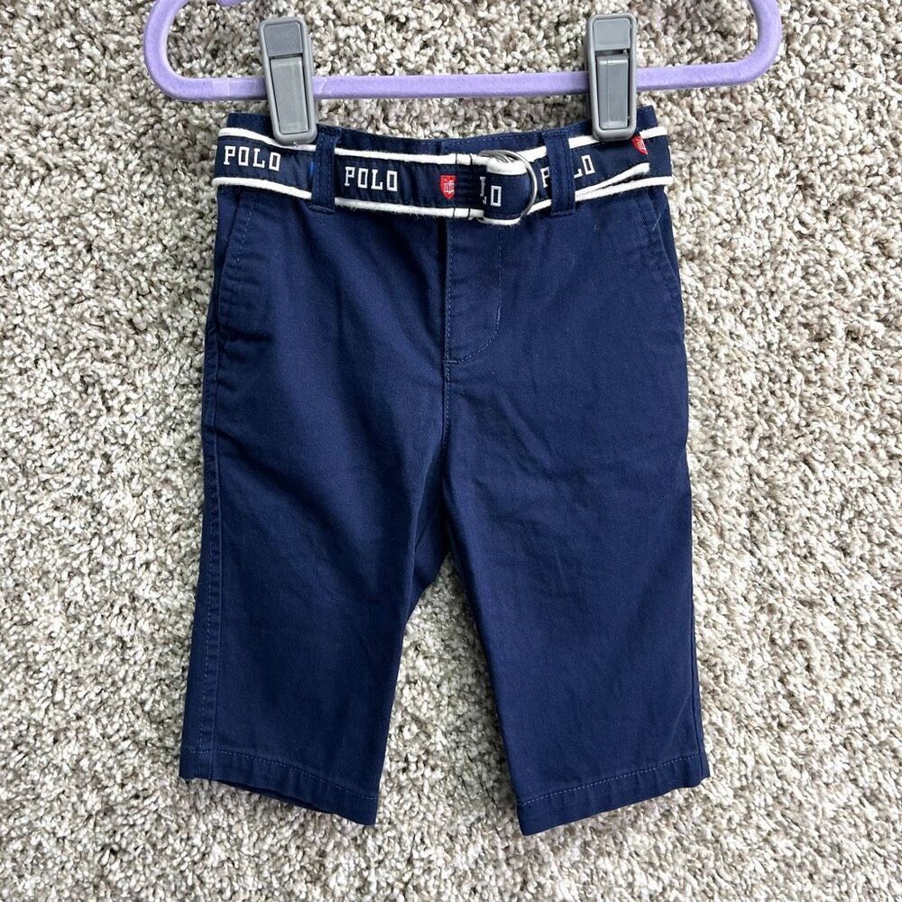 Ralph Lauren Pants Baby 6M Navy Blue Pant‎ with Belt
